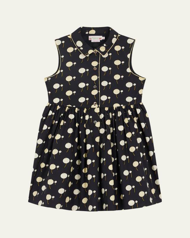 Girl's Anne Sleeveless Printed Cotton Dress, Size 4-12